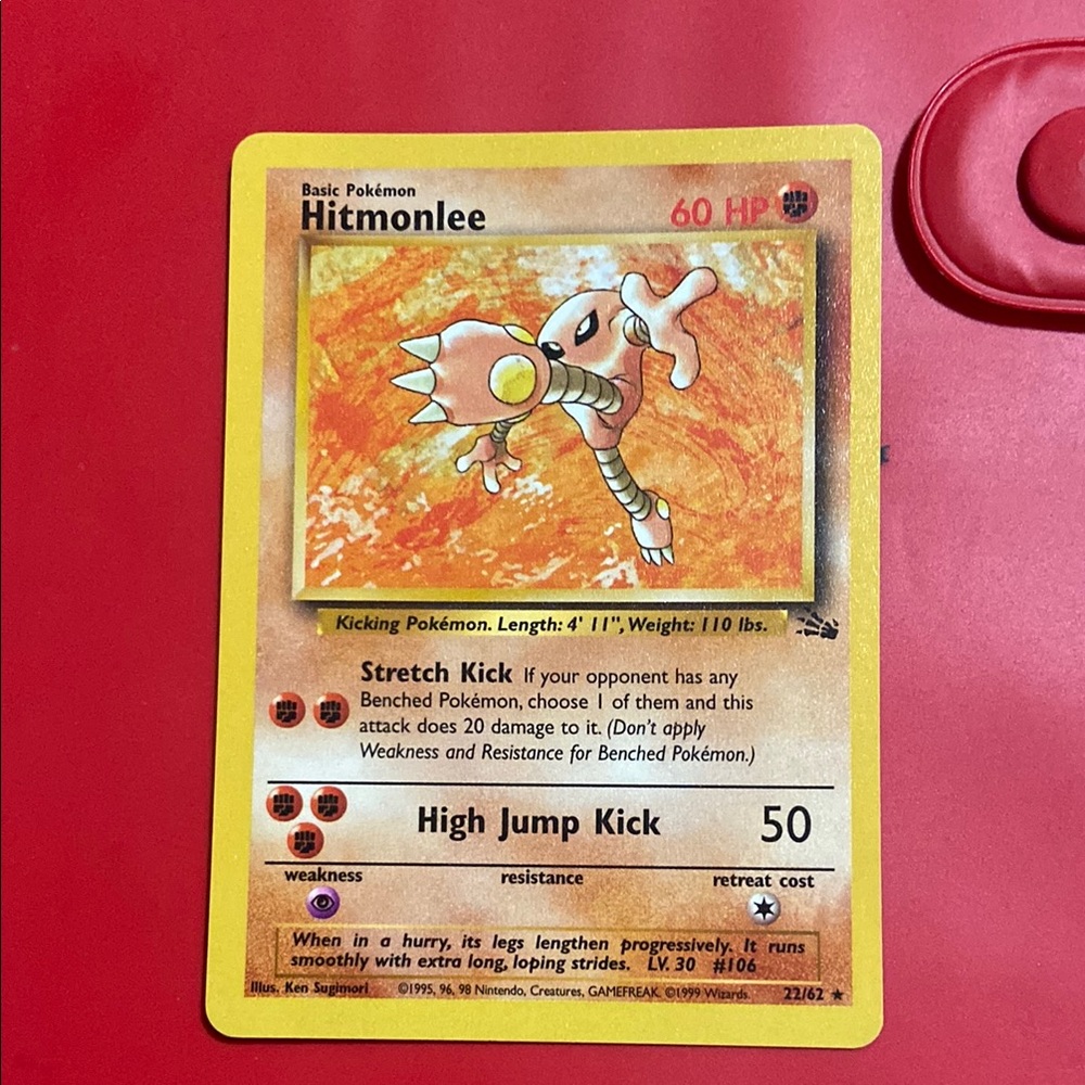 Hitmonlee Fossil Rare 22/62 Pokemon Card WOTC Non Holo Pokemon TCG